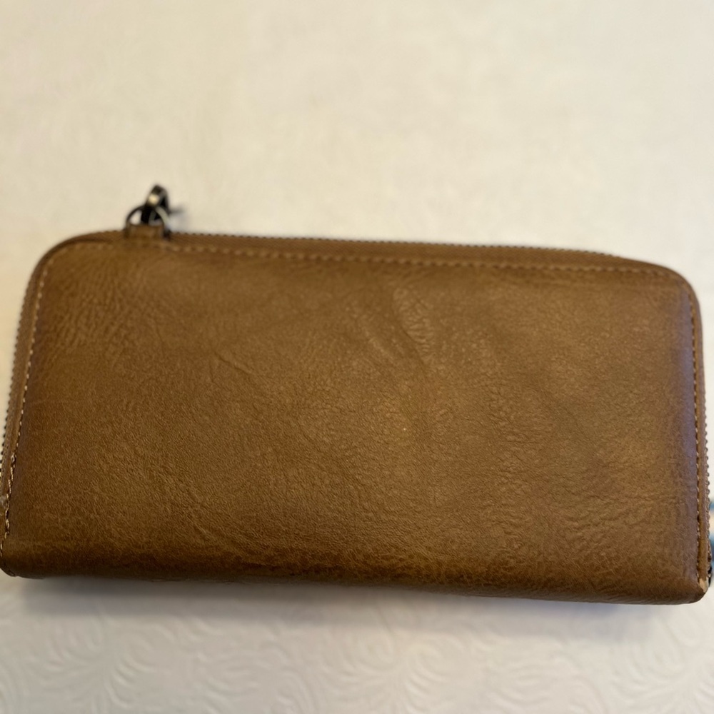 Cracker Barrel Studded Brown Leather Crossbody Bag - Picture 2 of 4